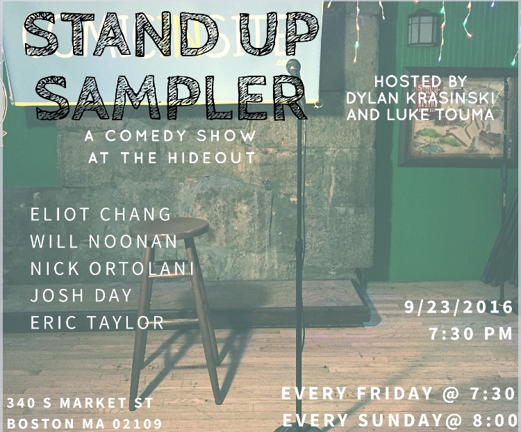 Standup Comedy The Hideout (Faneuil Hall) [09/23/16]