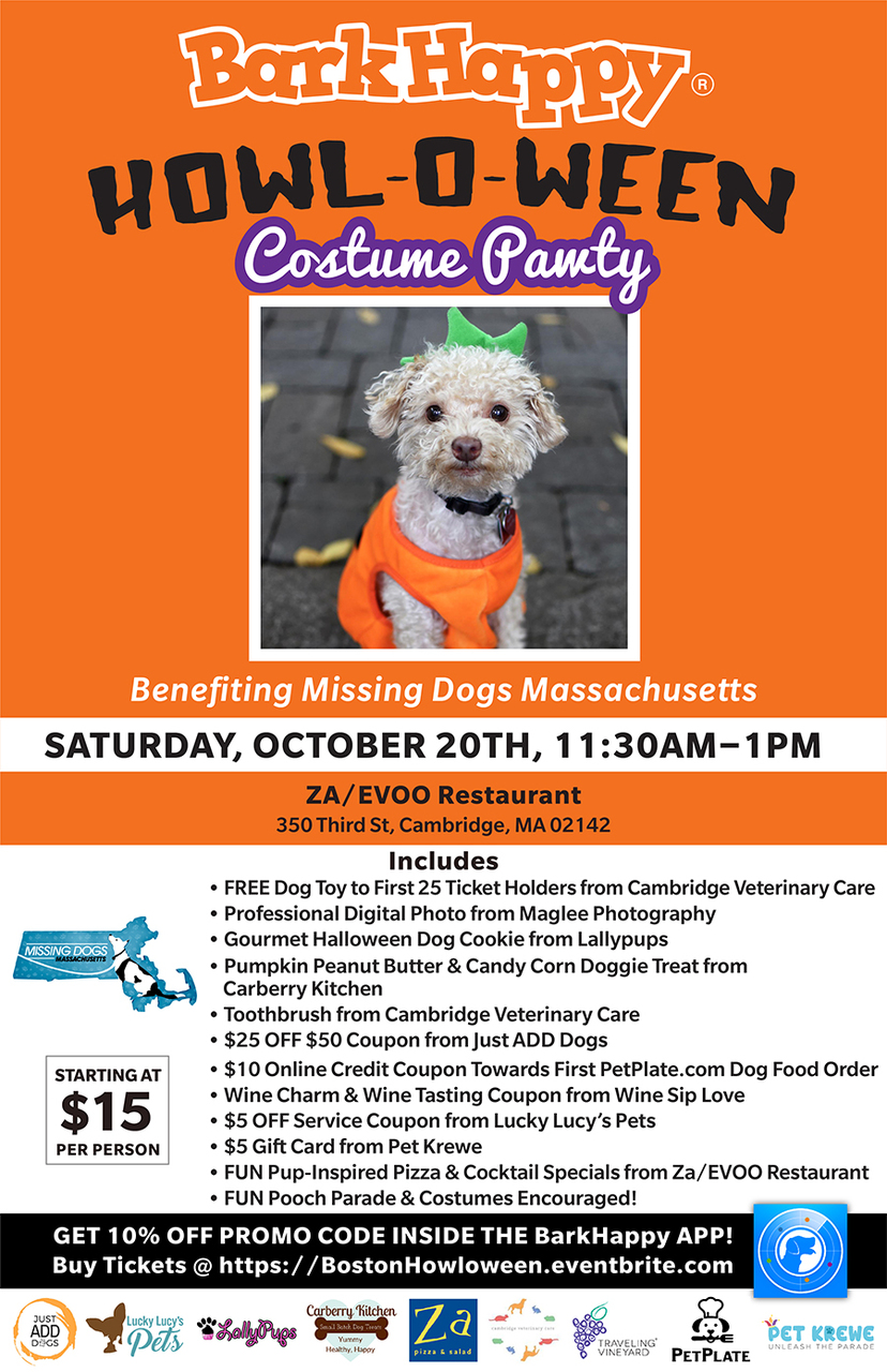 BarkHappy Boston: Howl-O-Ween Costume Pawty for Missing Dogs ...