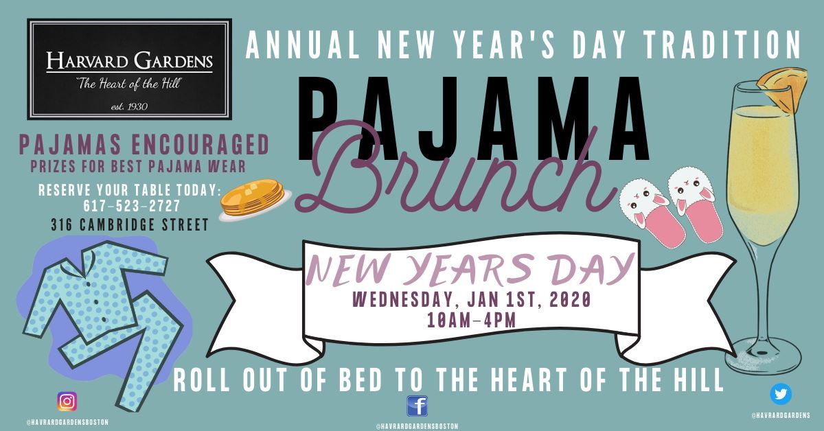 Annual New Year’s Day Pajama Brunch at Harvard Gardens [01/01/20]